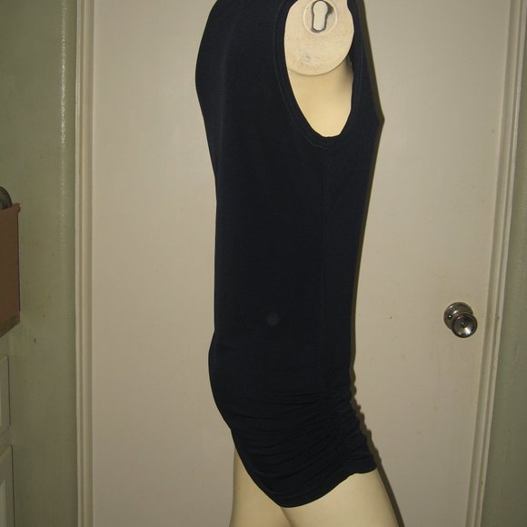 ❤️2 PLANET BY LAUREN G Bodycon Rushed Microfiber/Spandex Dresses Navy Black SZ 1 - Picture 11 of 12